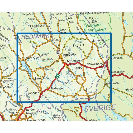 Carte de randonnée n° 3042 - Trysil Sud (Norvège) | Nordeca - série 3000 carte pliée Nordeca 
