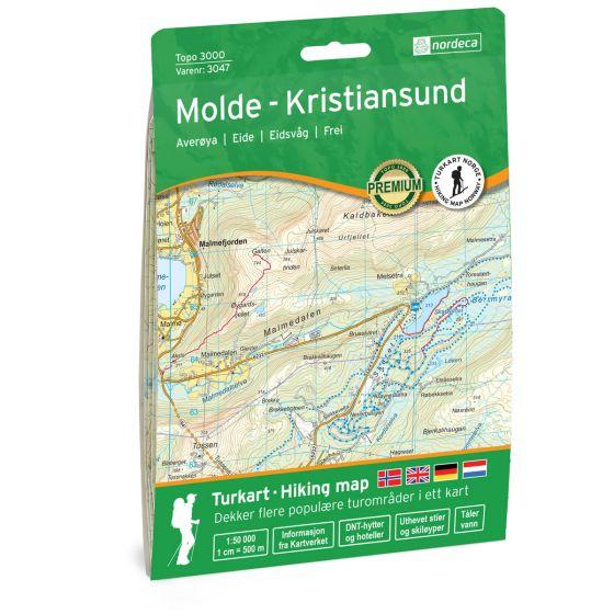 Carte de randonnée n° 3047 - Molde - Kristiansund (Norvège) | Nordeca - série 3000 carte de randonnée Nordeca