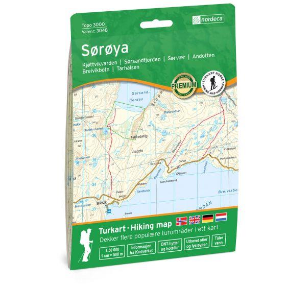 Carte de randonnée n° 3048 - Soroya (Norvège) | Nordeca - série 3000 carte pliée Nordeca 