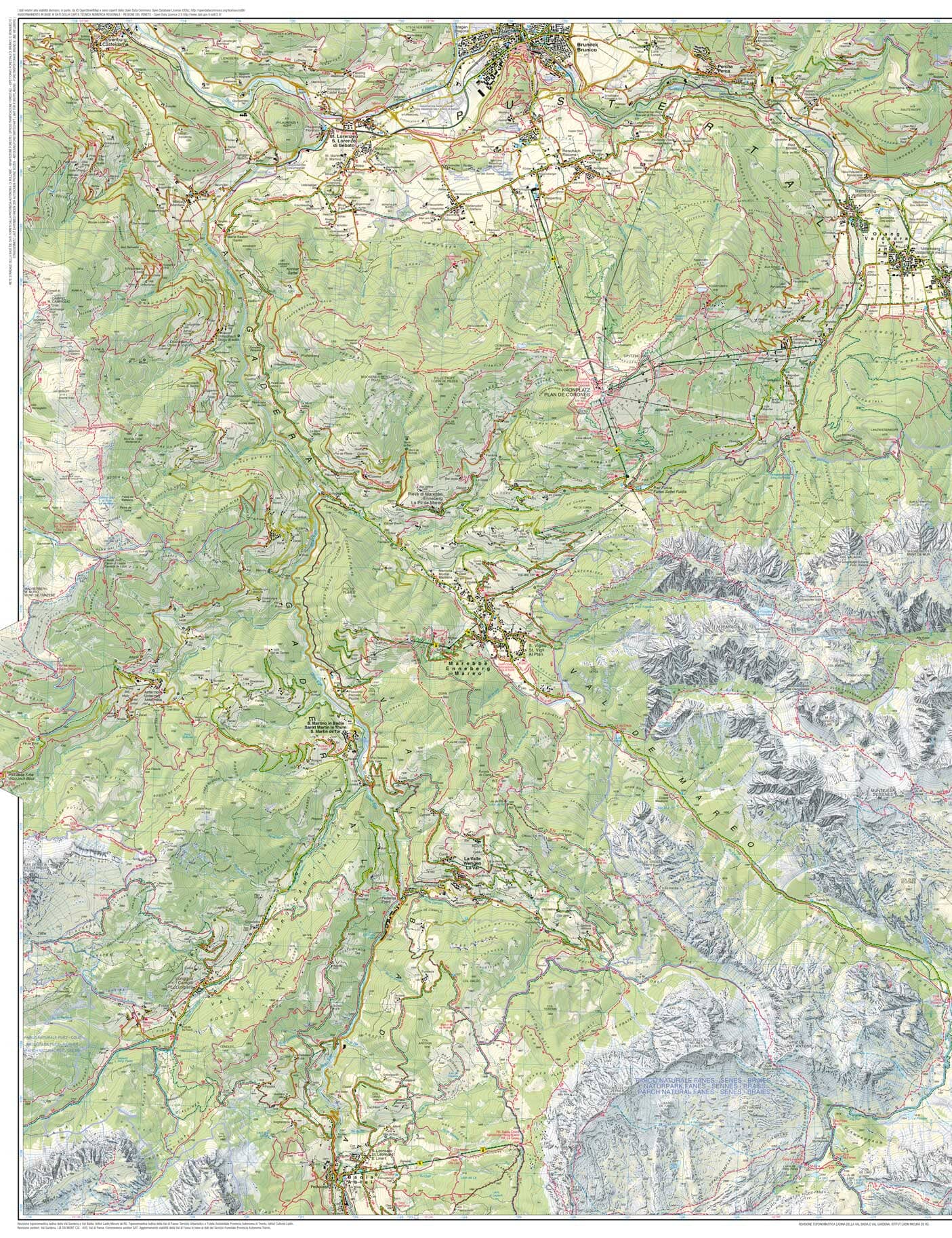 Carte de randonnée n° 31 - Dolomites de Braies, Marebbe | Tabacco carte de randonnée Tabacco