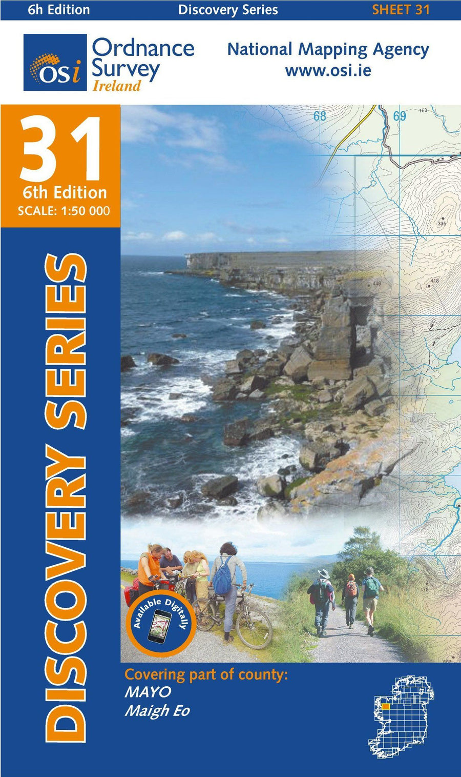 Carte de randonnée n° 31 - Mayo (Cent) (Irlande) | Ordnance Survey - série Discovery carte pliée Ordnance Survey Ireland 