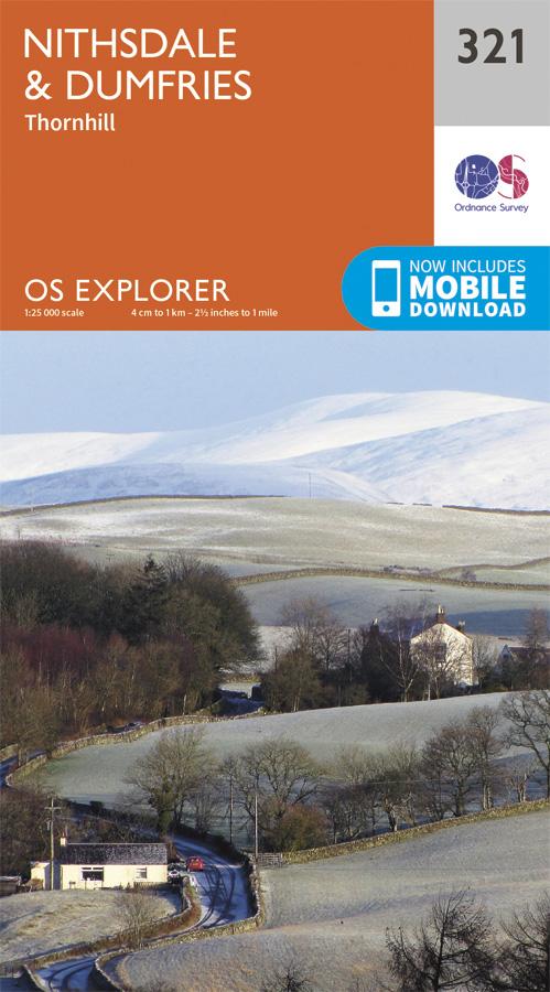 Carte de randonnée n° 321 - Nithsdale, Dumfries (Grande Bretagne) | Ordnance Survey - Explorer carte pliée Ordnance Survey 