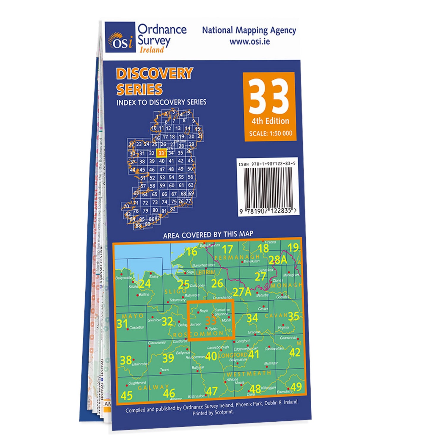 Carte de randonnée n° 33 - Leitrim, Longford, Roscommon, Sligo (Irlande) | Ordnance Survey - série Discovery carte de randonnée Ordnance Survey Ireland