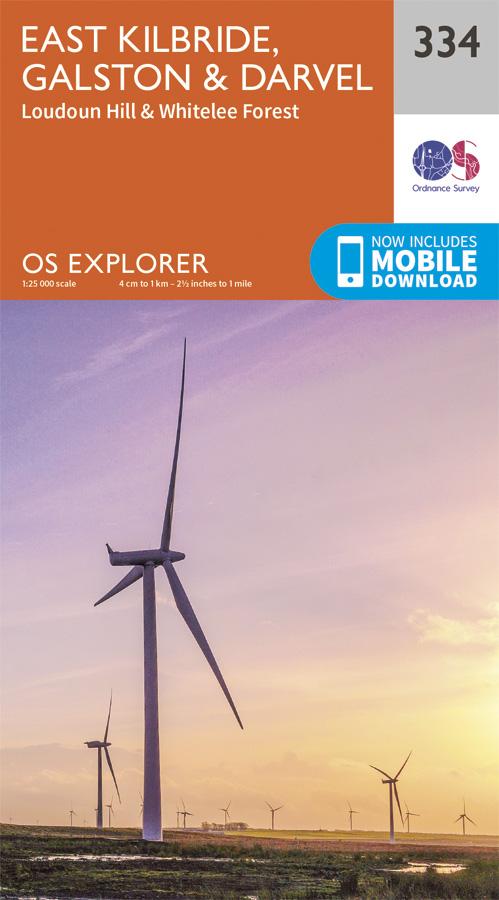 Carte de randonnée n° 334 - East Kilbride, Galston, Darvel (Grande Bretagne) | Ordnance Survey - Explorer carte de randonnée Ordnance Survey Papier