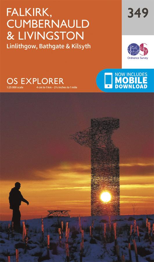 Carte de randonnée n° 349 - Falkirk, Cumbernauld, Livingston (Grande Bretagne) | Ordnance Survey - Explorer carte de randonnée Ordnance Survey