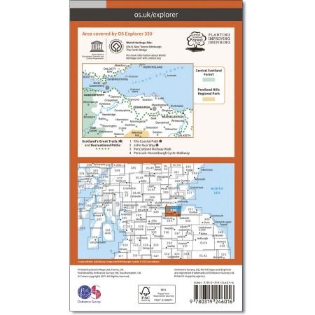 Carte de randonnée n° 350 - Edinburgh (Grande Bretagne) | Ordnance Survey - Explorer carte pliée Ordnance Survey 