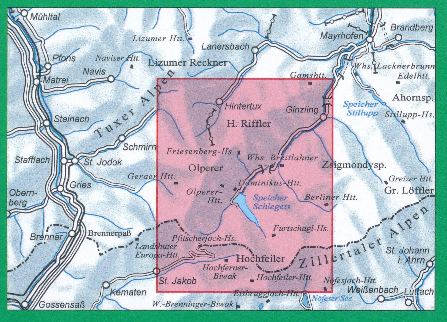 Carte de randonnée n° 35/1- Zillertaler Alpen West (Alpes autrichiennes) | Alpenverein carte de randonnée Alpenverein
