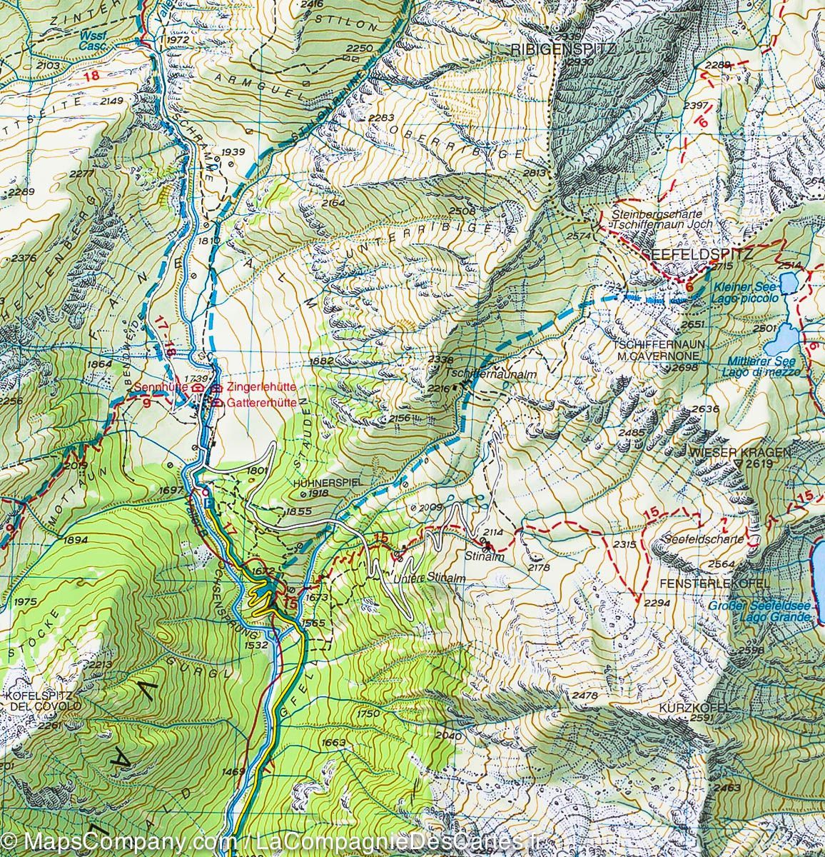 Carte de randonnée n° 37 - Gran Pilastro et Monti di Fundres (Italie) | Tabacco carte de randonnée Tabacco