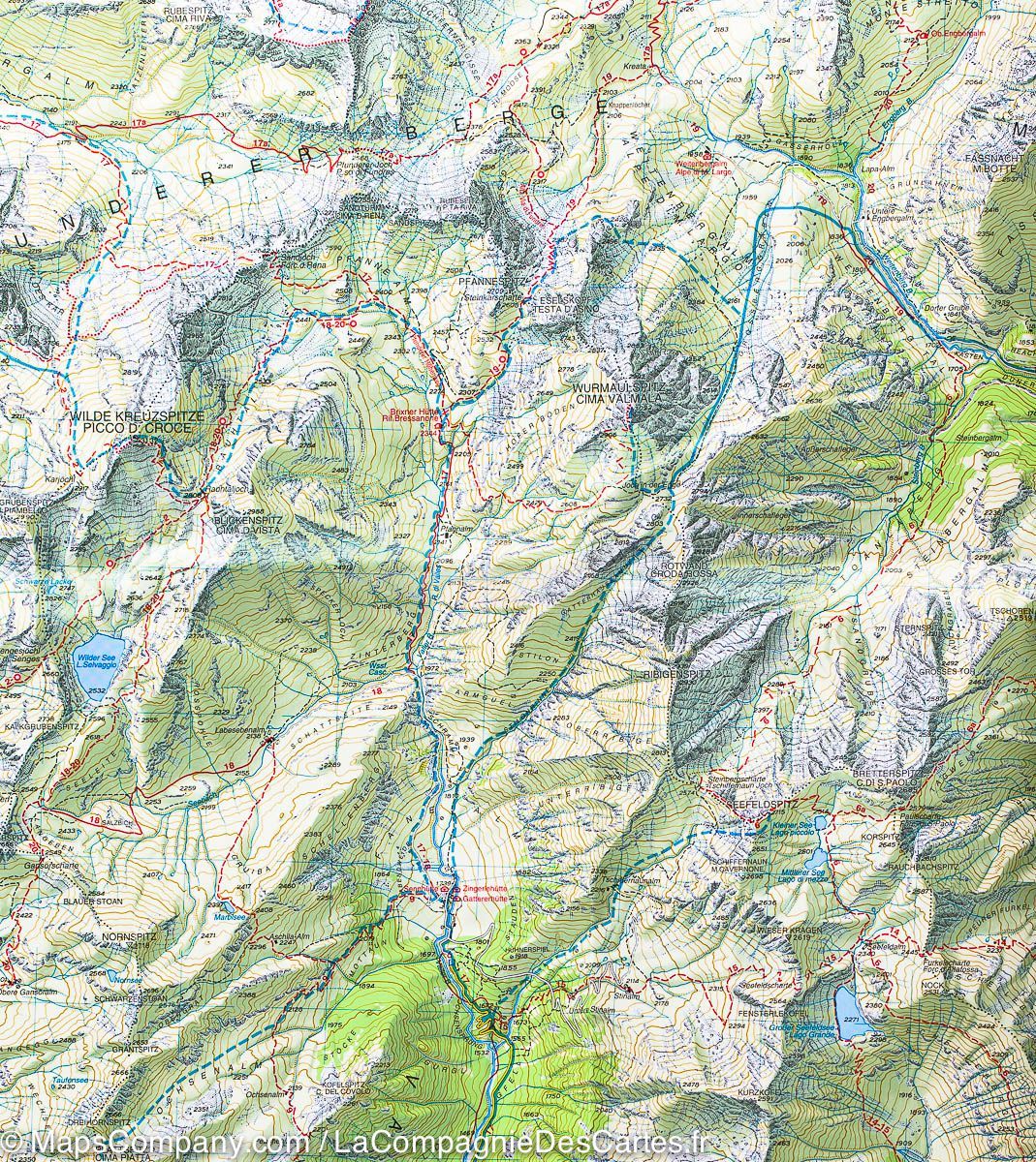 Carte de randonnée n° 37 - Gran Pilastro et Monti di Fundres (Italie) | Tabacco carte de randonnée Tabacco