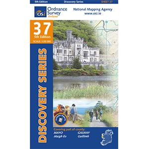 Carte de randonnée n° 37 - Mayo (SW), Galway (Irlande) | Ordnance Survey - série Discovery carte pliée Ordnance Survey Ireland 