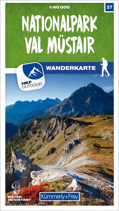 Carte de randonnée n° 37 - Nationalpark Val Müstair (Suisse) | Kümmerly & Frey-1/40 000 carte pliée Kümmerly & Frey 