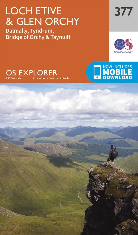 Carte de randonnée n° 377 - Loch Etive, Glen Orchy (Grande Bretagne) | Ordnance Survey - Explorer carte pliée Ordnance Survey 