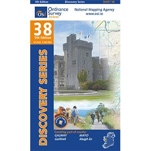 Carte de randonnée n° 38 - Galway, Mayo (S Cent) (Irlande) | Ordnance Survey - série Discovery carte pliée Ordnance Survey Ireland 
