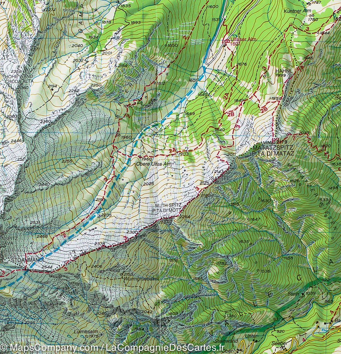 Carte de randonnée n° 39 - Val Passiria (Italie) | Tabacco carte de randonnée Tabacco
