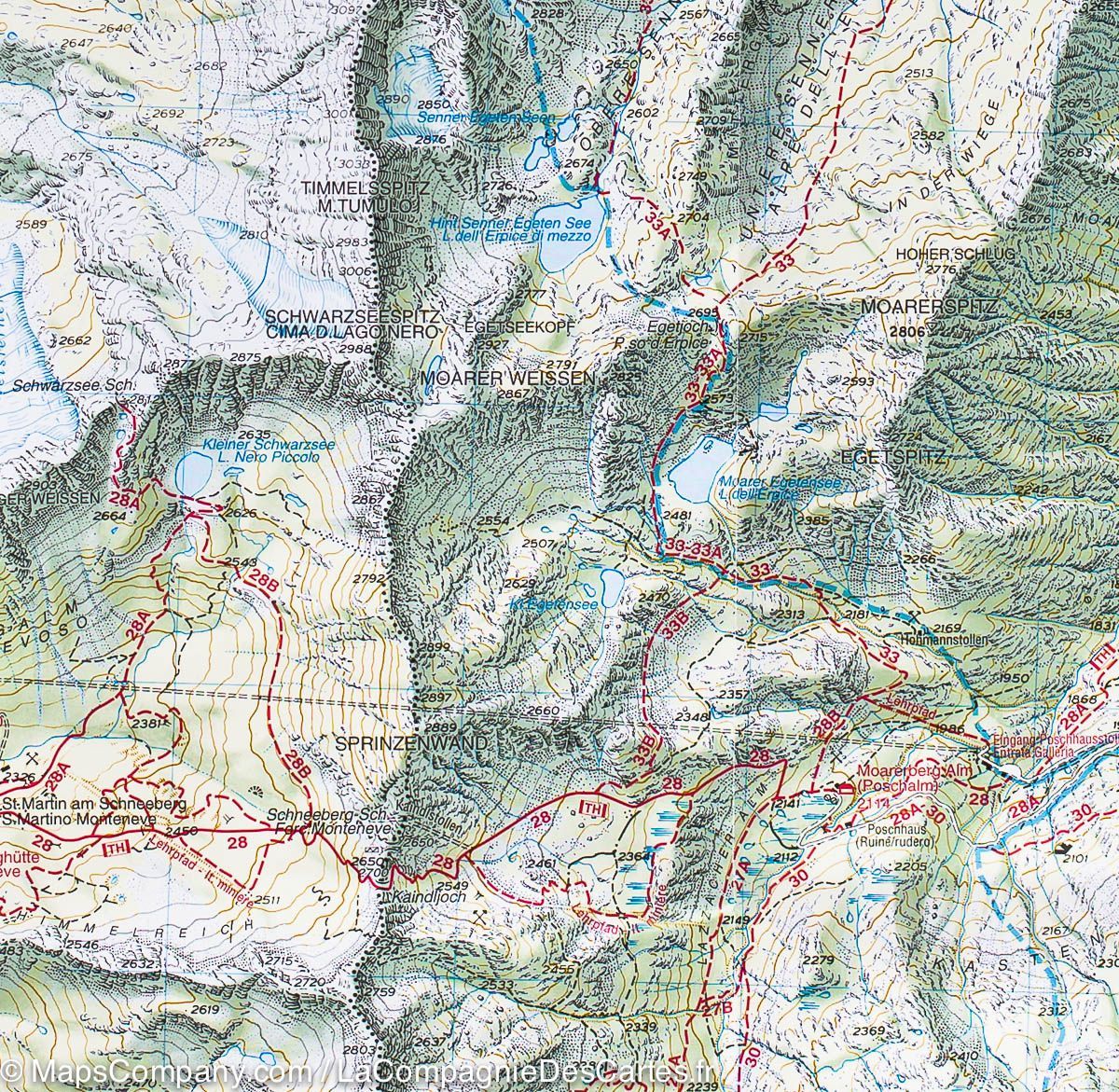 Carte de randonnée n° 39 - Val Passiria (Italie) | Tabacco carte de randonnée Tabacco