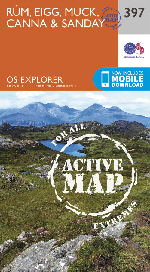 Carte de randonnée n° 397 - Rum, Eigg, Muck, Canna, Sanday (Grande Bretagne) | Ordnance Survey - Explorer carte de randonnée Ordnance Survey Plastifiée