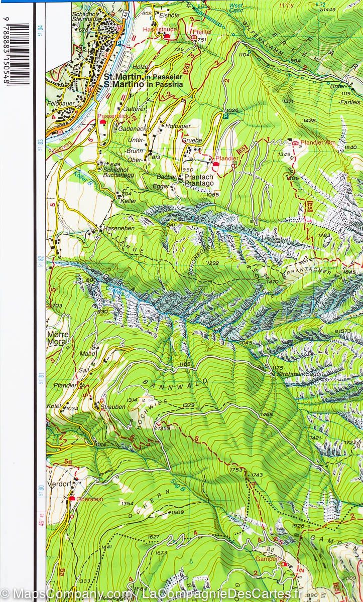Carte de randonnée n° 40 - Alpes Sarentines (ou de Sarntal), Italie | Tabacco carte de randonnée Tabacco