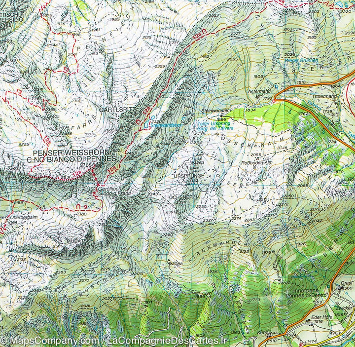 Carte de randonnée n° 40 - Alpes Sarentines (ou de Sarntal), Italie | Tabacco carte pliée Tabacco 