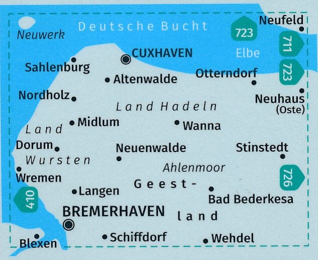 Carte de randonnée n° 400 - Bremerhaven, Cuxhaven (Allemagne) | Kompass carte de randonnée Kompass
