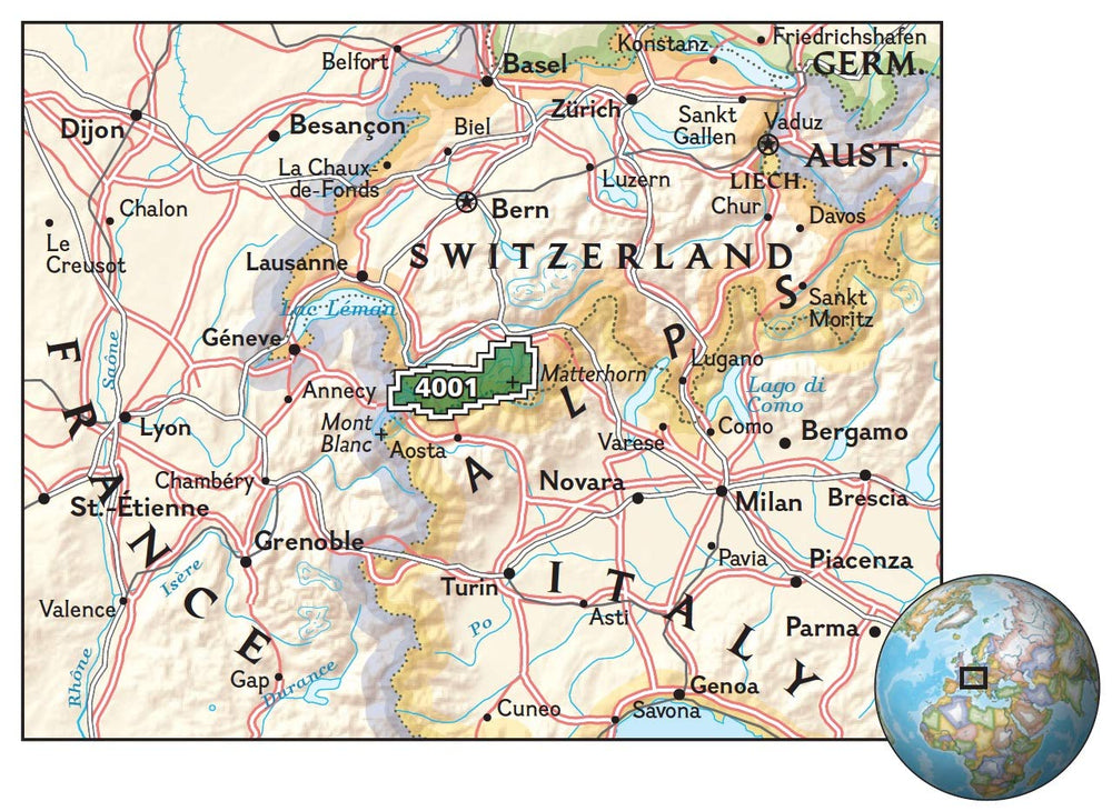 Carte de randonnée n° 4001 - Haute Route - Chamonix to Zermatt | National Geographic carte pliée National Geographic 