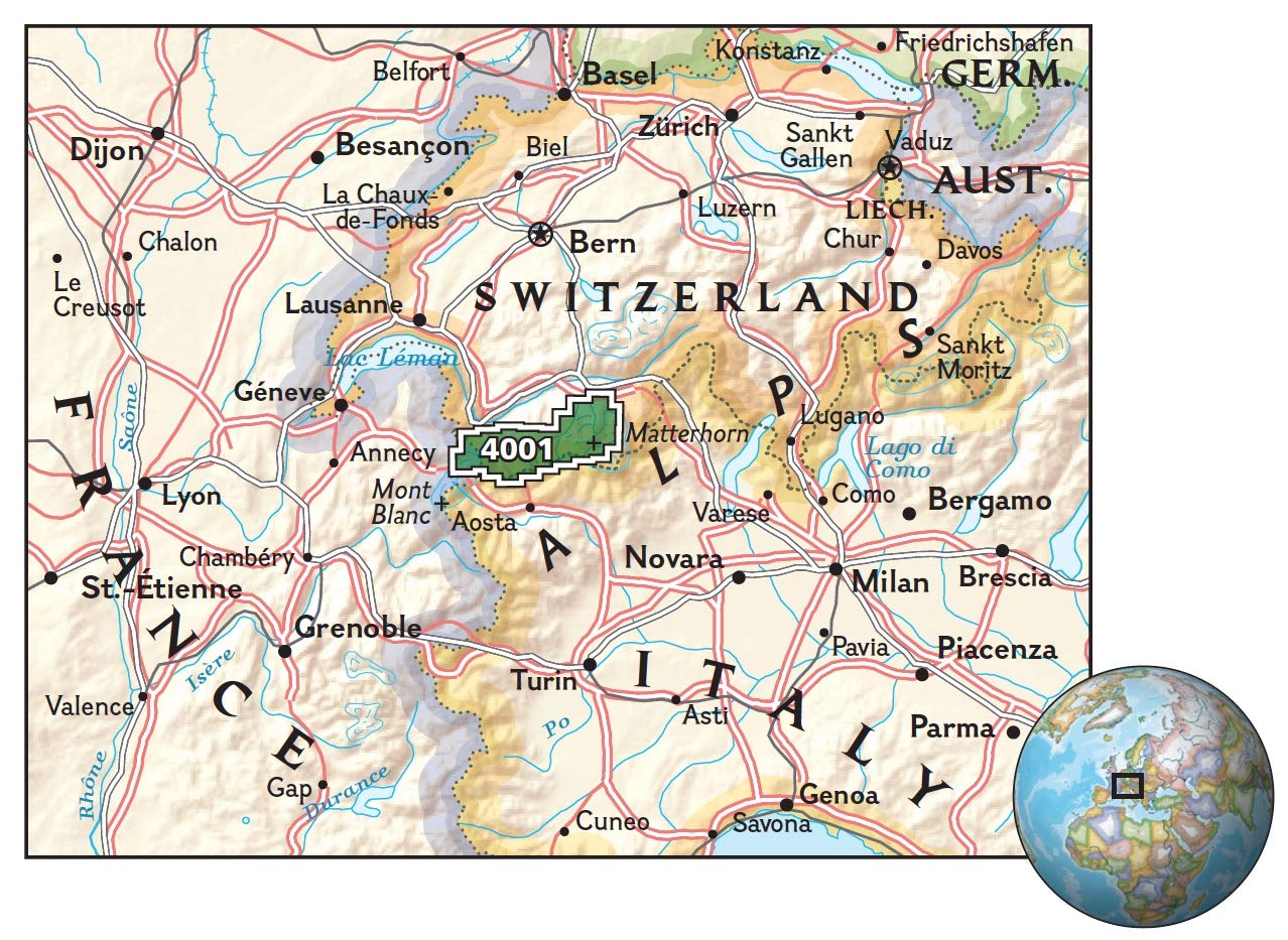 Livret de cartes de randonnée n° 4001 - Haute Route - Chamonix to Zermatt | National Geographic carte de randonnée National Geographic