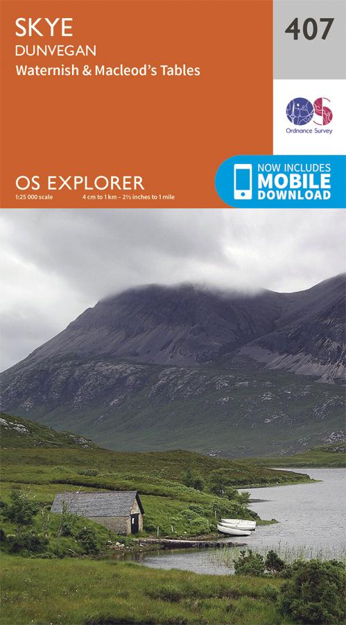Carte de randonnée n° 407 - Skye, Dunvegan (Grande Bretagne) | Ordnance Survey - Explorer carte pliée Ordnance Survey 