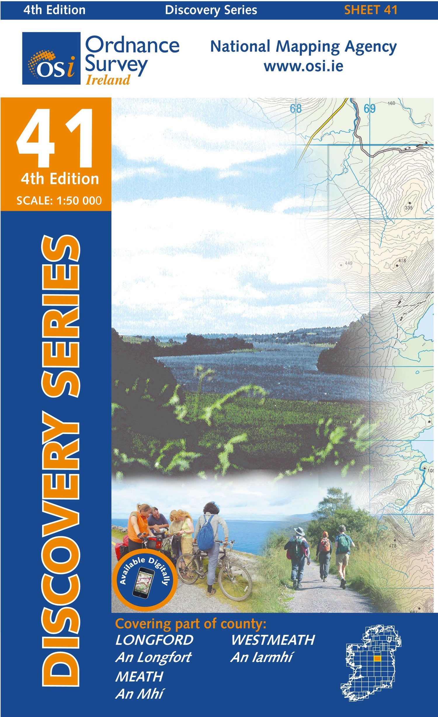 Carte de randonnée n° 41 - Longford, Meath, Westmeath (Irlande) | Ordnance Survey - série Discovery carte de randonnée Ordnance Survey Ireland Default Title