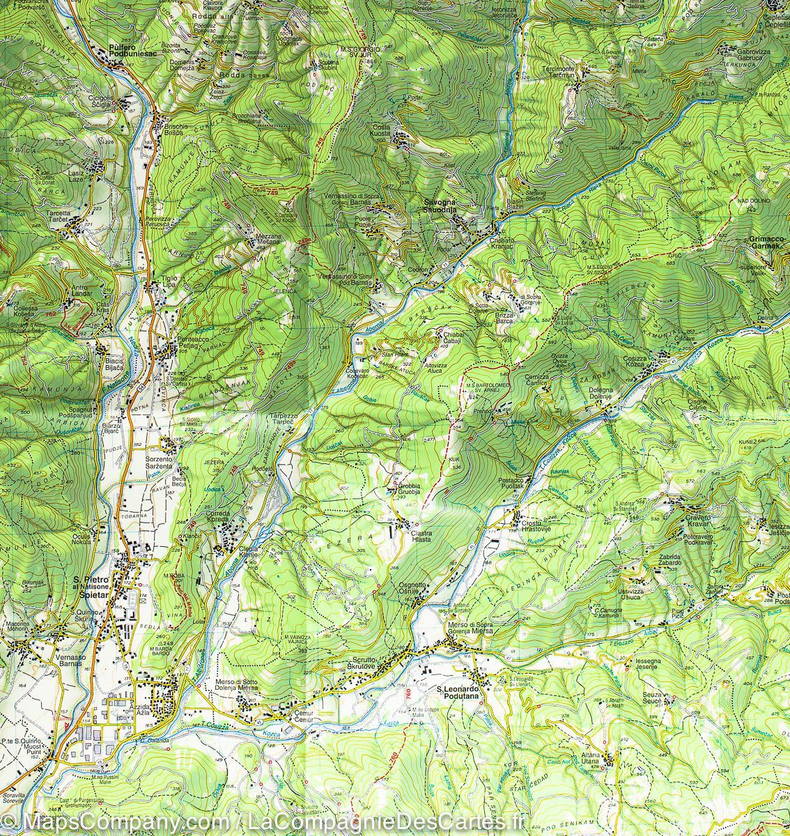 Carte de randonnée n° 41 - Vallée du Natisone, Cividale del Friuli, Krn, Monte Nero (Italie) | Tabacco carte de randonnée Tabacco