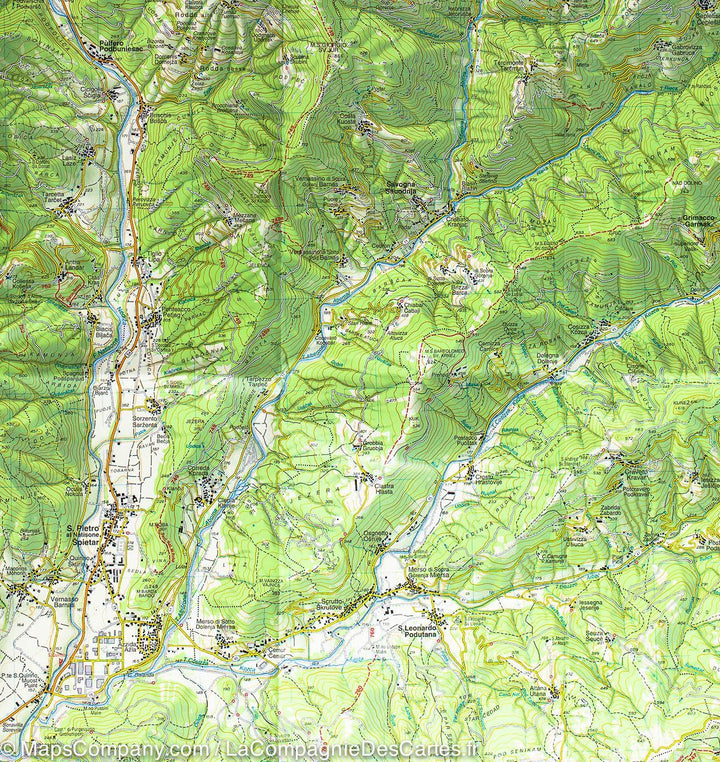 Carte de randonnée n° 41 - Vallée du Natisone, Cividale del Friuli, Krn, Monte Nero (Italie) | Tabacco carte pliée Tabacco 