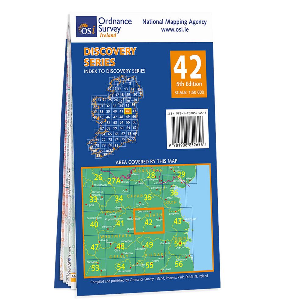 Carte de randonnée n° 42 - Meath, Westmeath (Irlande) | Ordnance Survey - série Discovery carte pliée Ordnance Survey Ireland 