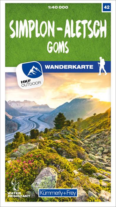 Carte de randonnée n° 42 - Simplon, Aletsch, Goms (Suisse) | Kümmerly & Frey-1/40 000 carte pliée Kümmerly & Frey 