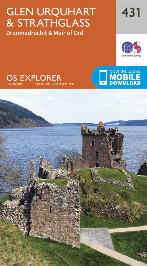 Carte de randonnée n° 431 - Glen Urquhart, Strathglass (Grande Bretagne) | Ordnance Survey - Explorer carte de randonnée Ordnance Survey