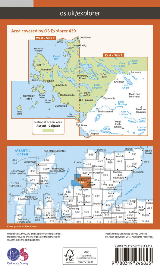 Carte de randonnée n° 439 - Coigach, Summer Isles (Grande Bretagne) | Ordnance Survey - Explorer carte de randonnée Ordnance Survey