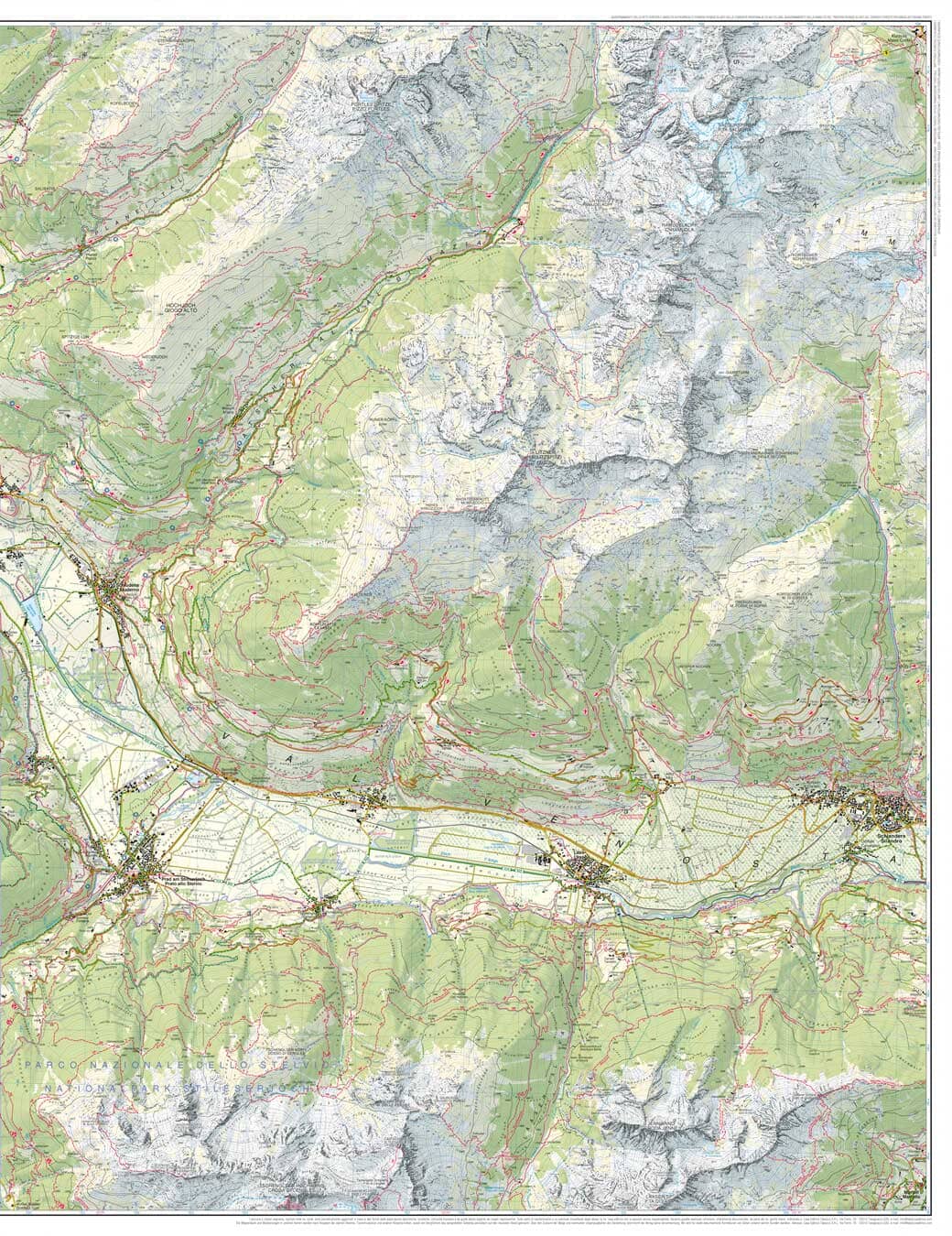 Carte de randonnée n° 44 - Val Vénoste et chaîne de Sesvenna (Italie) | Tabacco carte de randonnée Tabacco