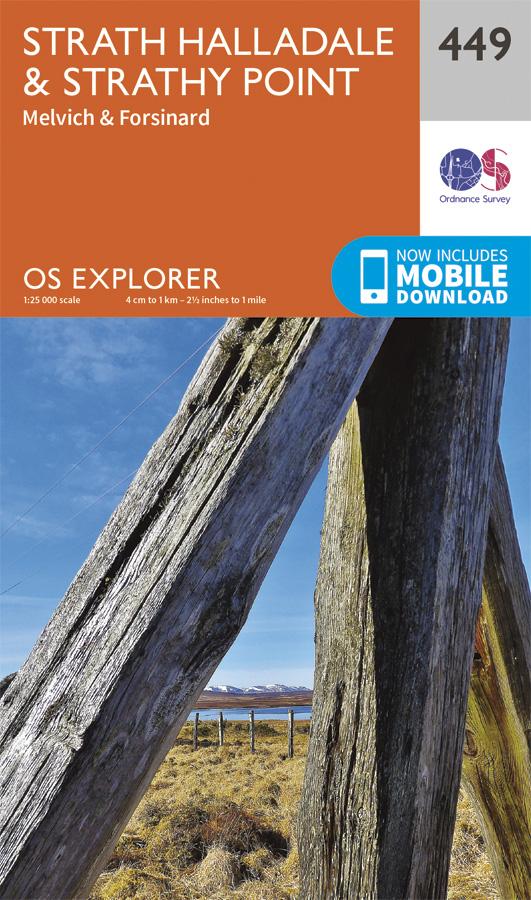 Carte de randonnée n° 449 - Strath Halladale, Strathy Point (Grande Bretagne) | Ordnance Survey - Explorer carte de randonnée Ordnance Survey