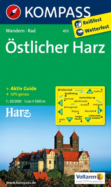 Carte de randonnée n° 453 - Ostlicher Harz + Guide (Allemagne) | Kompass carte de randonnée Kompass Default Title