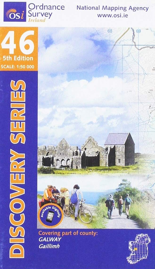 Carte de randonnée n° 46 - Galway (Irlande) | Ordnance Survey - série Discovery carte pliée Ordnance Survey Ireland 
