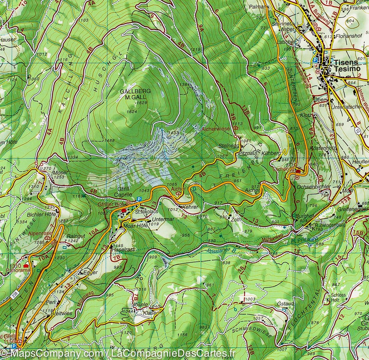 Carte de randonnée n° 46 - Lana et Val d'Adige (Italie) | Tabacco carte de randonnée Tabacco