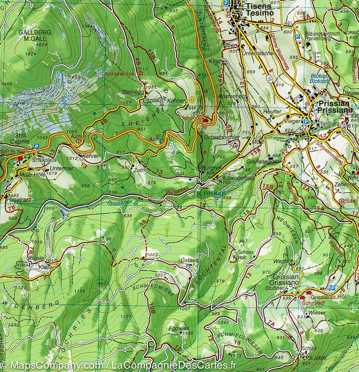 Carte de randonnée n° 46 - Lana et Val d'Adige (Italie) | Tabacco carte de randonnée Tabacco