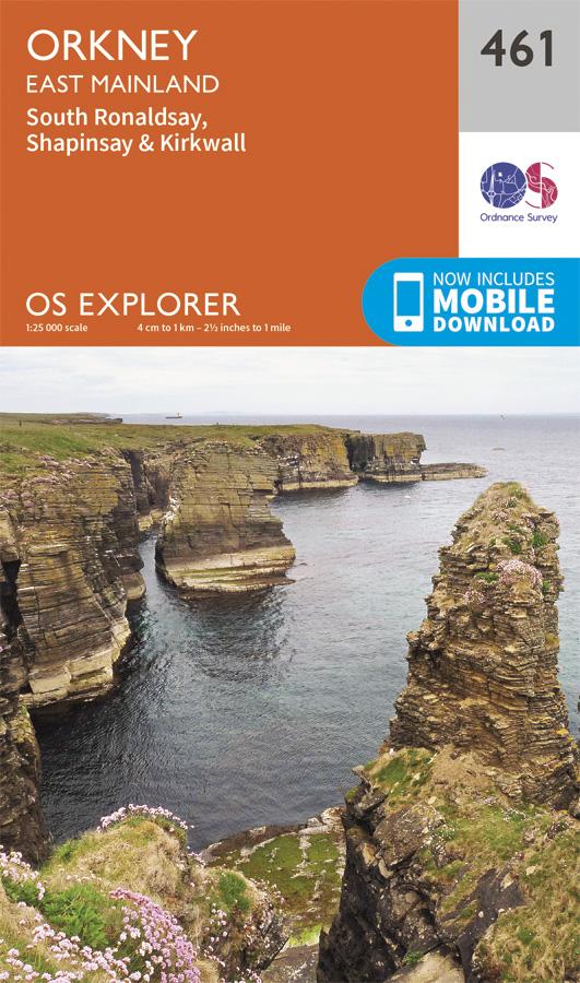 Carte de randonnée n° 461 - Orkney, East Mainland (Grande Bretagne) | Ordnance Survey - Explorer carte pliée Ordnance Survey 