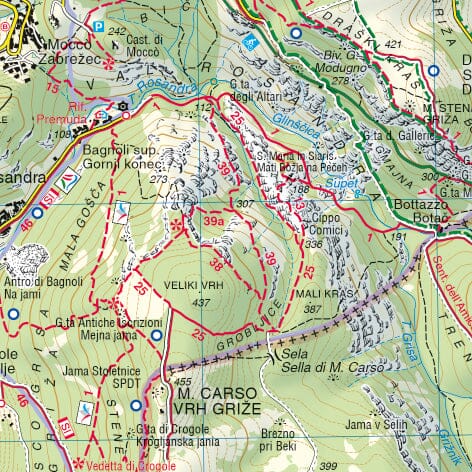 Carte de randonnée n° 47 - Carso Triestino, Kras Škocjanske Jame (Italie) | Tabacco carte de randonnée Tabacco