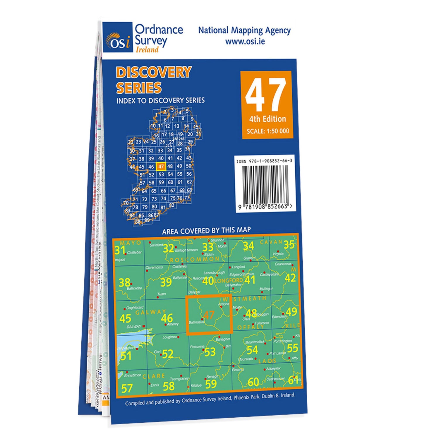 Carte de randonnée n° 47 - Galway, Offaly, Roscommon, Westmeath (Irlande) | Ordnance Survey - série Discovery carte de randonnée Ordnance Survey Ireland