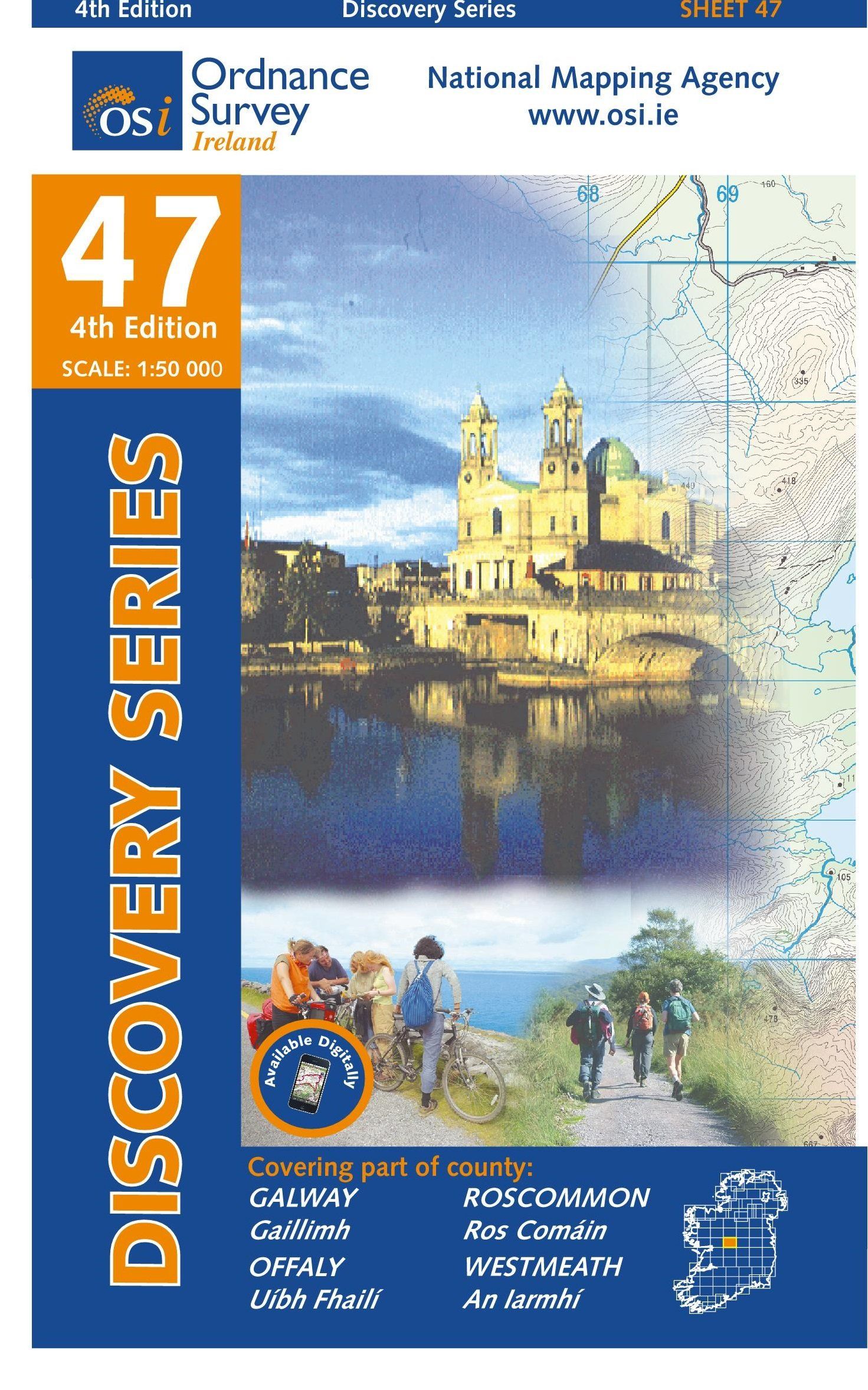 Carte de randonnée n° 47 - Galway, Offaly, Roscommon, Westmeath (Irlande) | Ordnance Survey - série Discovery carte de randonnée Ordnance Survey Ireland Default Title