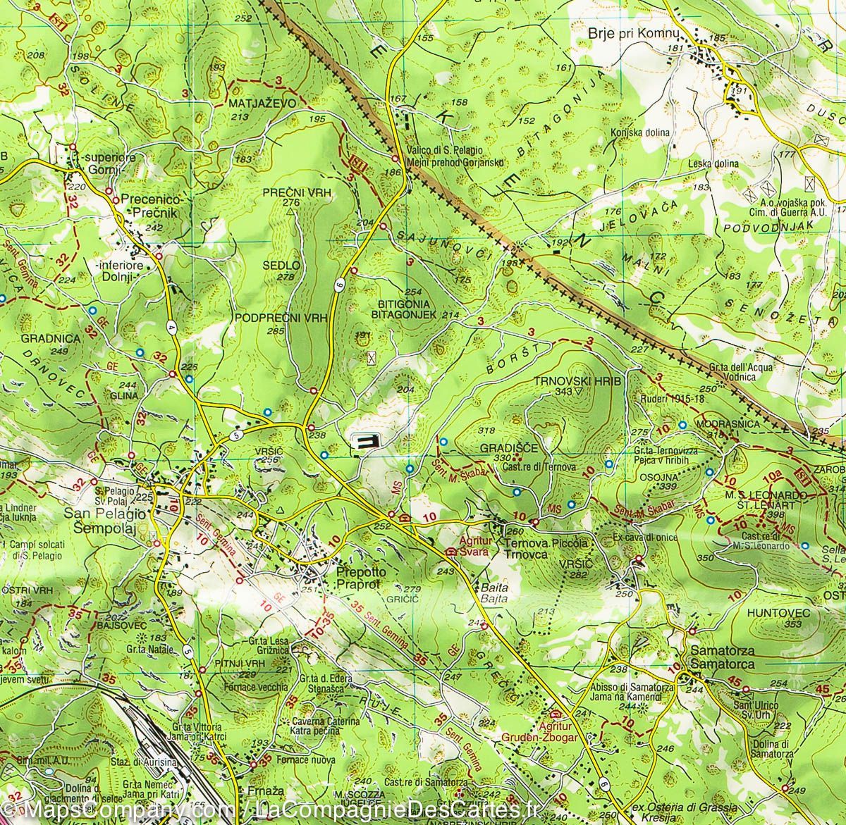 Carte de randonnée n° 47 - Carso Triestino, Kras Škocjanske Jame (Italie) | Tabacco carte de randonnée Tabacco