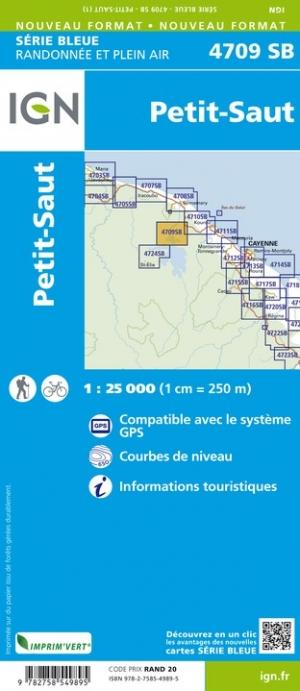 Carte de randonnée n° 4709 - Petit-Saut (Guyane) | IGN - Série Bleue carte de randonnée IGN