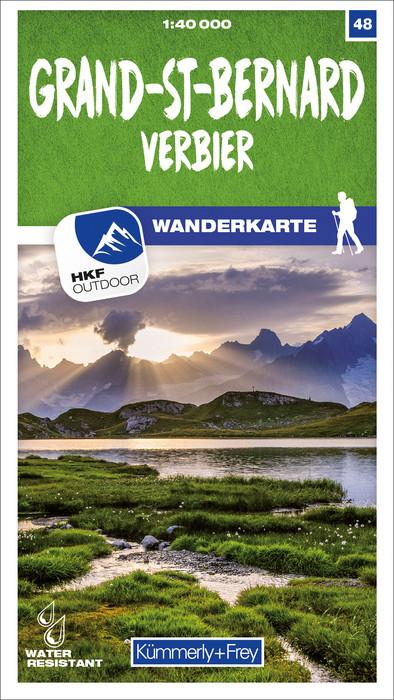Carte de randonnée n° 48 - Grand-St-Bernard, Verbiele (Suisse) | Kümmerly & Frey-1/40 000 carte pliée Kümmerly & Frey 