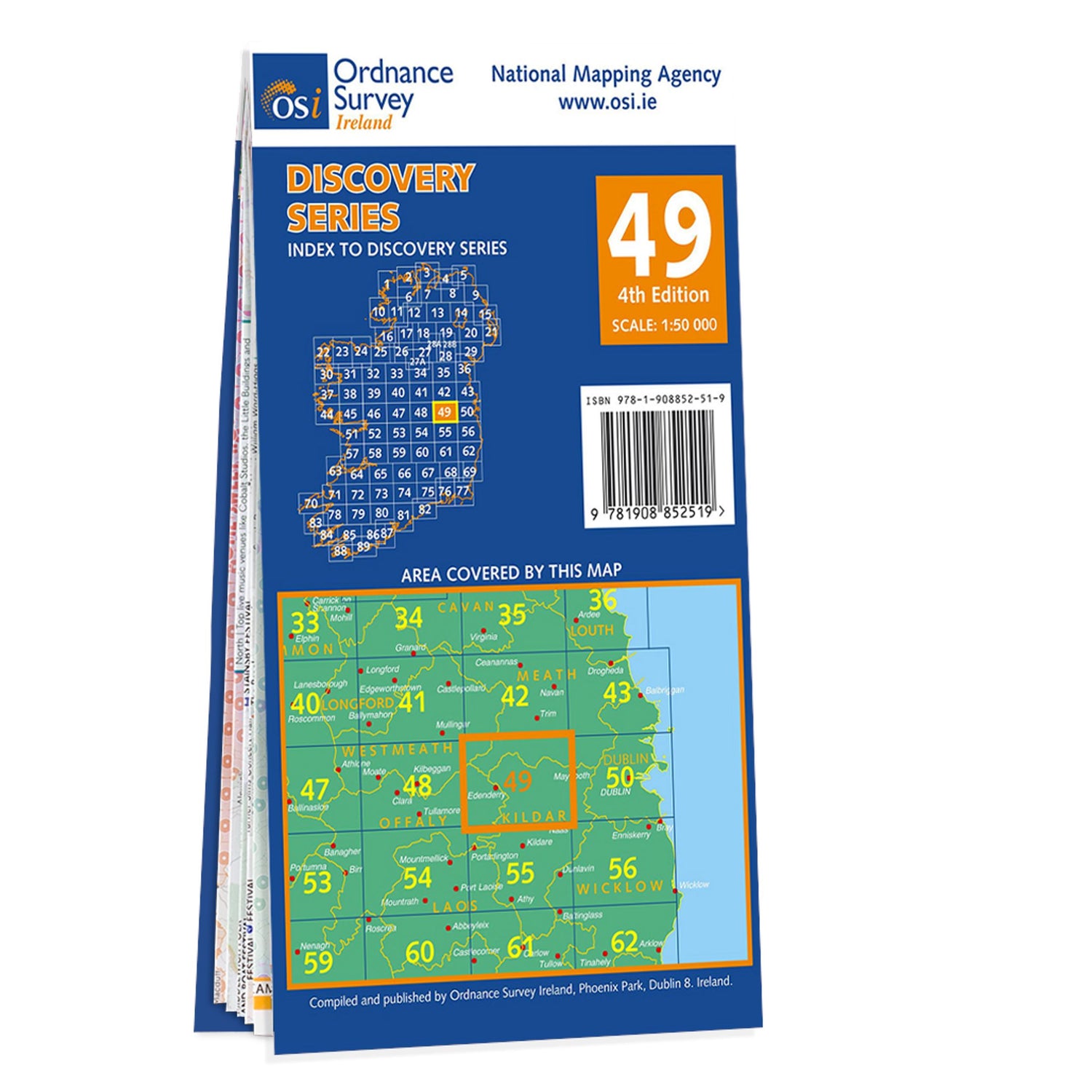 Carte de randonnée n° 49 - Kildare, Mearth, Offaly, Westmeath (Irlande) | Ordnance Survey - série Discovery carte de randonnée Ordnance Survey Ireland
