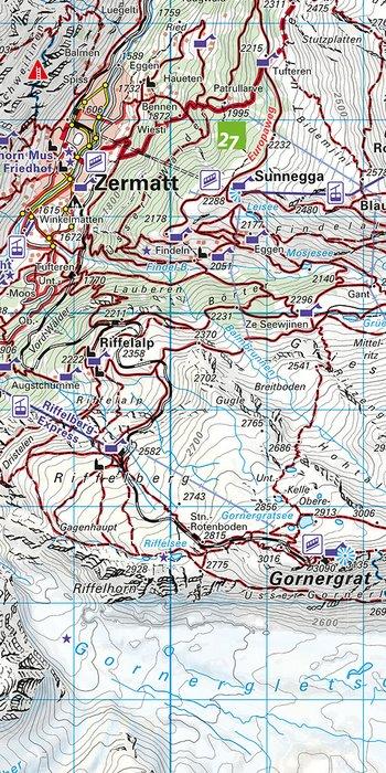 Carte de randonnée n° 49 - Zermatt, Saas-Fee (Suisse) | Kümmerly & Frey-1/40 000 carte de randonnée Kümmerly & Frey