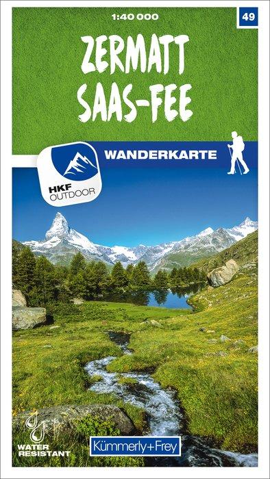 Carte de randonnée n° 49 - Zermatt, Saas-Fee (Suisse) | Kümmerly & Frey-1/40 000 carte de randonnée Kümmerly & Frey