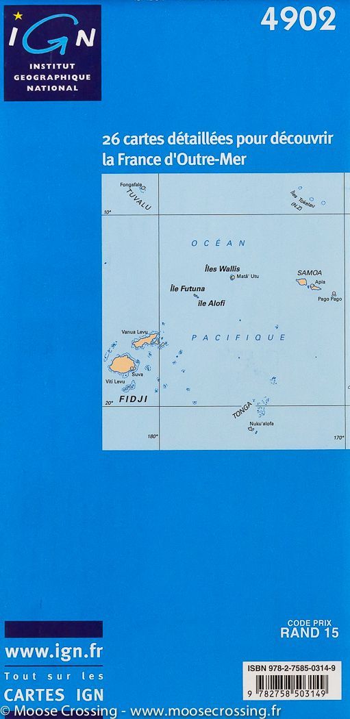 Carte de randonnée n° 4902 - Futuna et Alofi (Polynésie Française) | IGN - Série Bleue carte de randonnée IGN